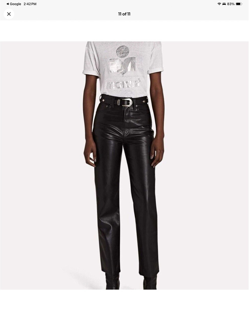 AGOLDE  Straight Lakes Leather Blend Pants Size 30  Minimalistic 90